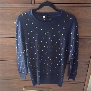 JCrew Navy Blue Star Sweater